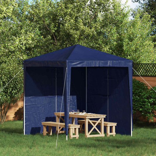 Party Tent Sidewall 2 pcs 200 x 195 cm Blue PE and Steel