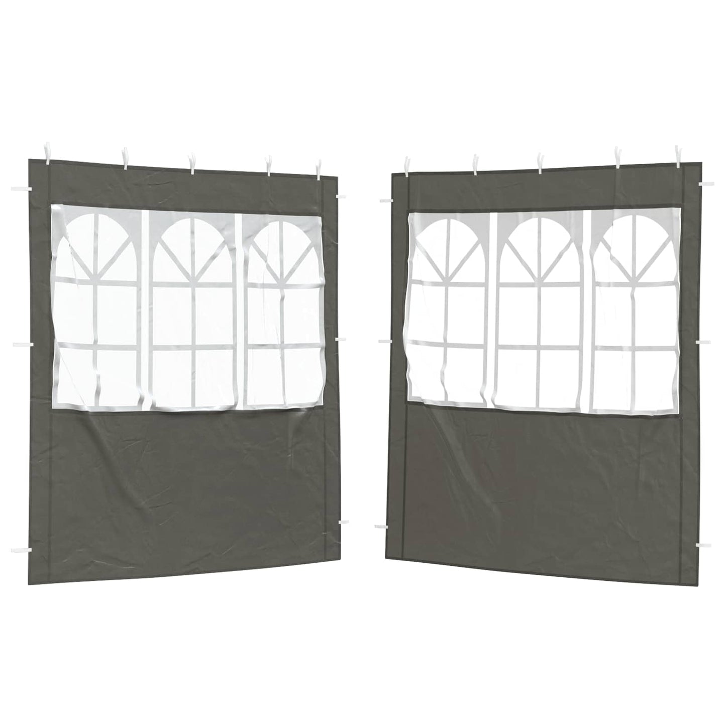 Party Tent Sidewall 2 pcs 200 x 195 cm Anthracite PE and Steel