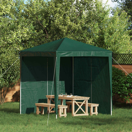 Party Tent Sidewall 2 pcs 200 x 195 cm Green PE and Steel