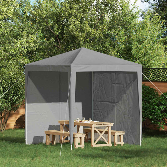 Party Tent Sidewall 2 pcs 200 x 195 cm Light Grey PE and Steel