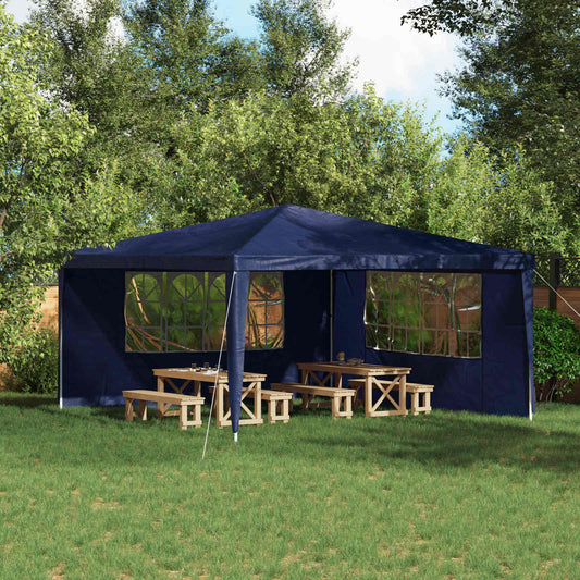 Party Tent Sidewall 2 pcs 400 x 195 cm Blue PE and Steel