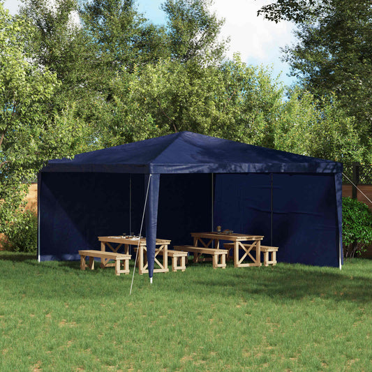 Party Tent Sidewall 2 pcs 400 x 195 cm Blue PE and Steel