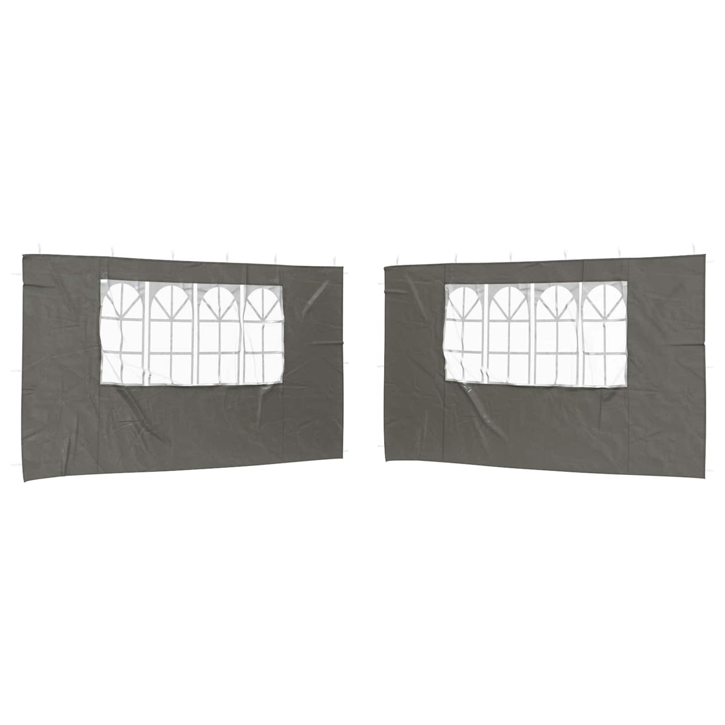 Party Tent Sidewall 2 pcs 400 x 195 cm Anthracite PE and Steel