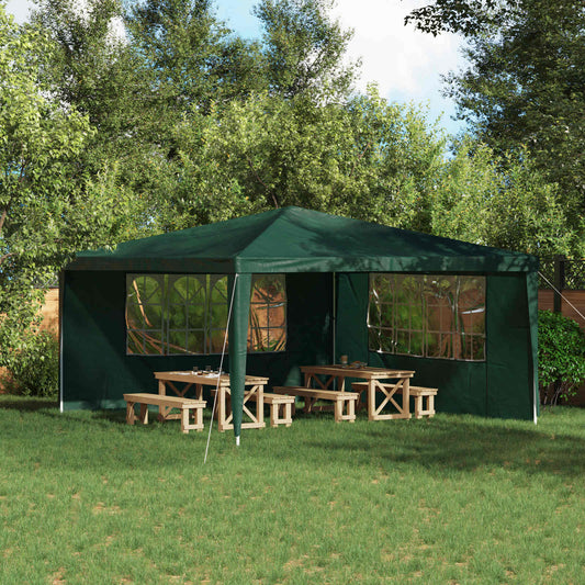 Party Tent Sidewall 2 pcs 400 x 195 cm Green PE and Steel