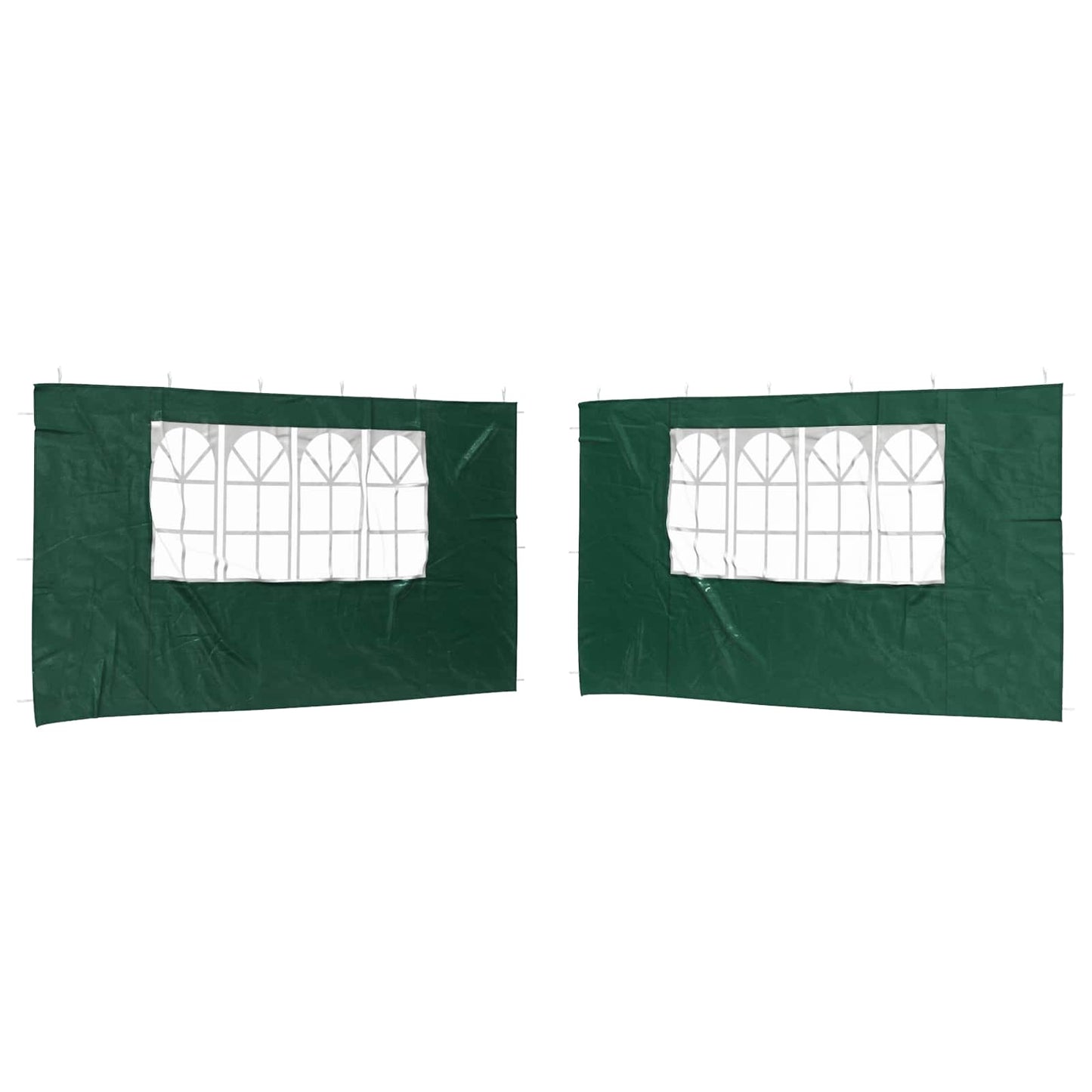 Party Tent Sidewall 2 pcs 400 x 195 cm Green PE and Steel