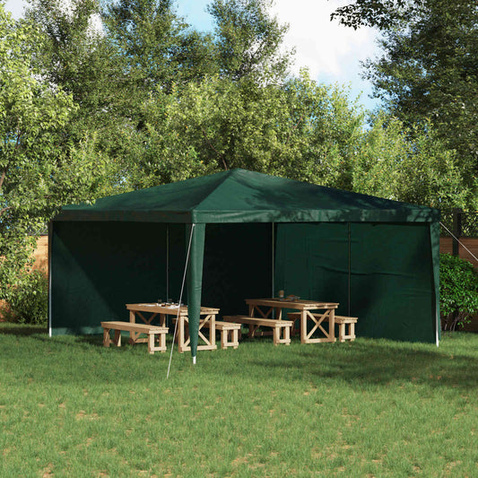 Party Tent Sidewall 2 pcs 400 x 195 cm Green PE and Steel
