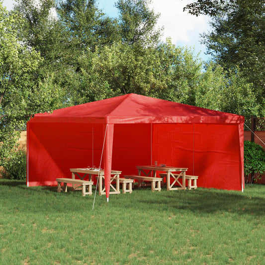 Party Tent Sidewall 2 pcs 400 x 195 cm Red PE and Steel