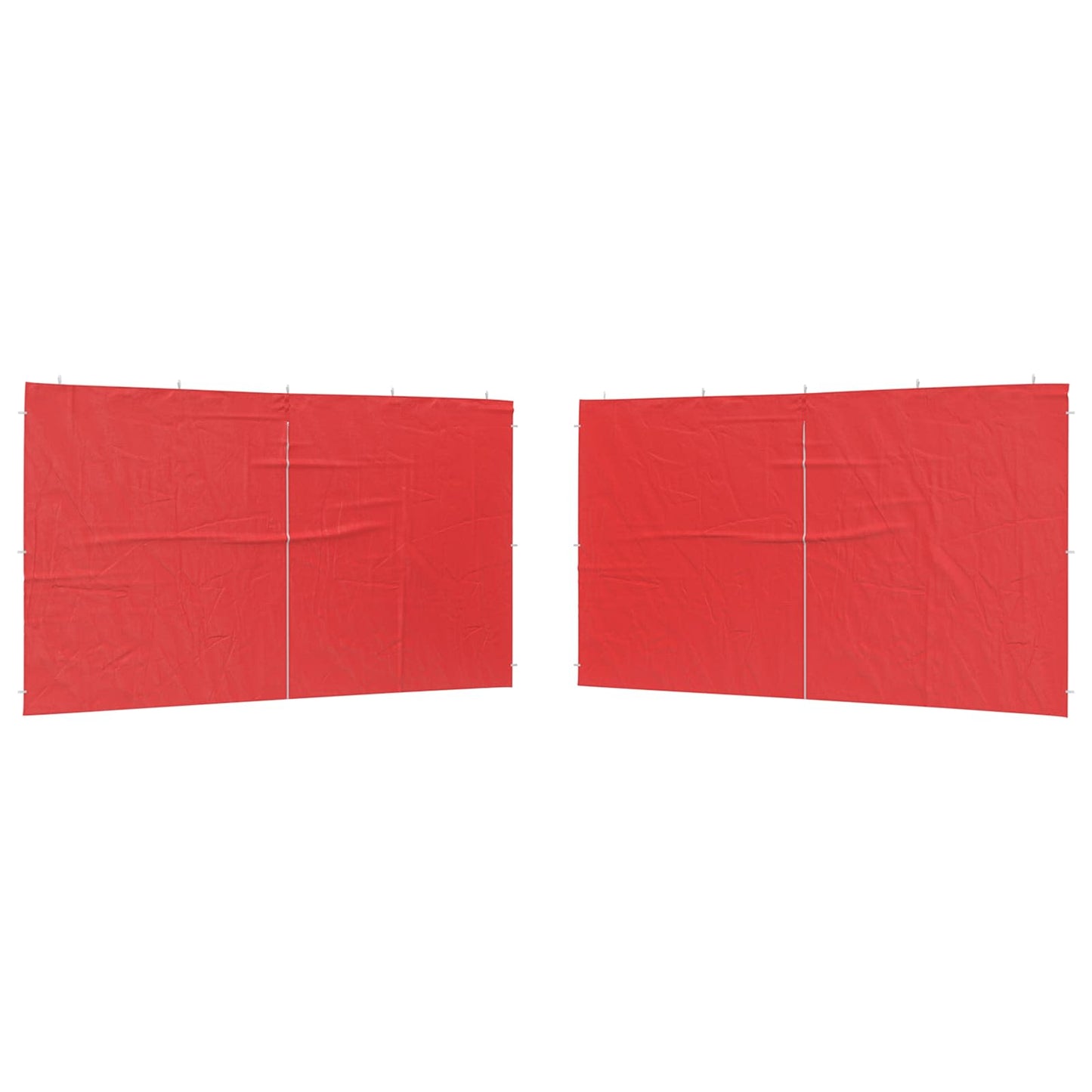 Party Tent Sidewall 2 pcs Red 400 x 195 cm PE and Steel