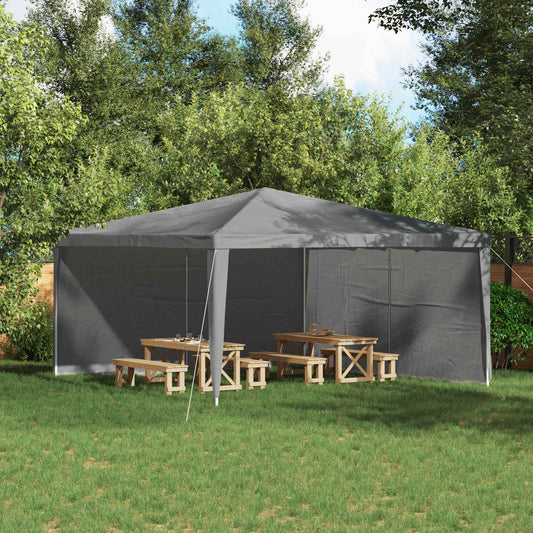 Party Tent Sidewall 2 pcs 400 x 195 cm Light Grey PE and Steel