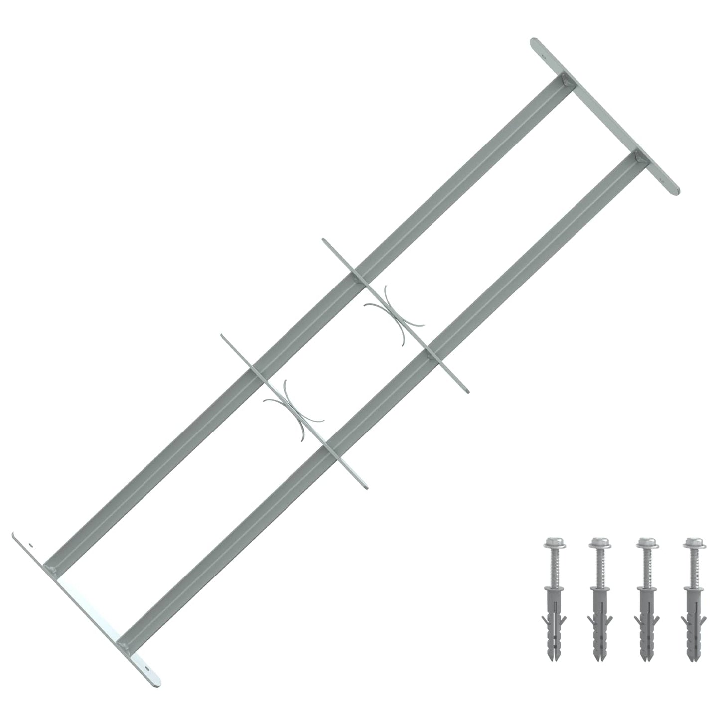 Security Grille for Windows with 2 Crossbars 3 pcs 630-1140 mm