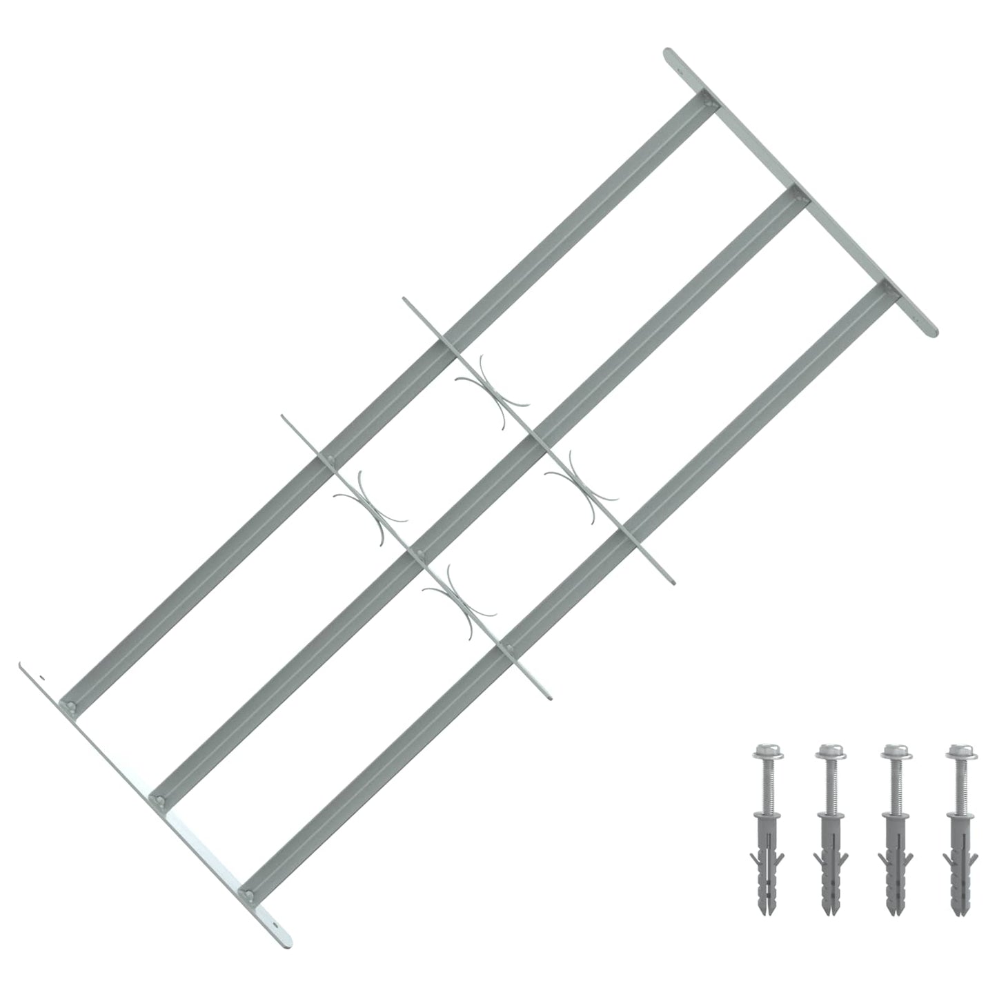 Security Grille for Windows with 3 Crossbars 3 pcs 630-1140 mm