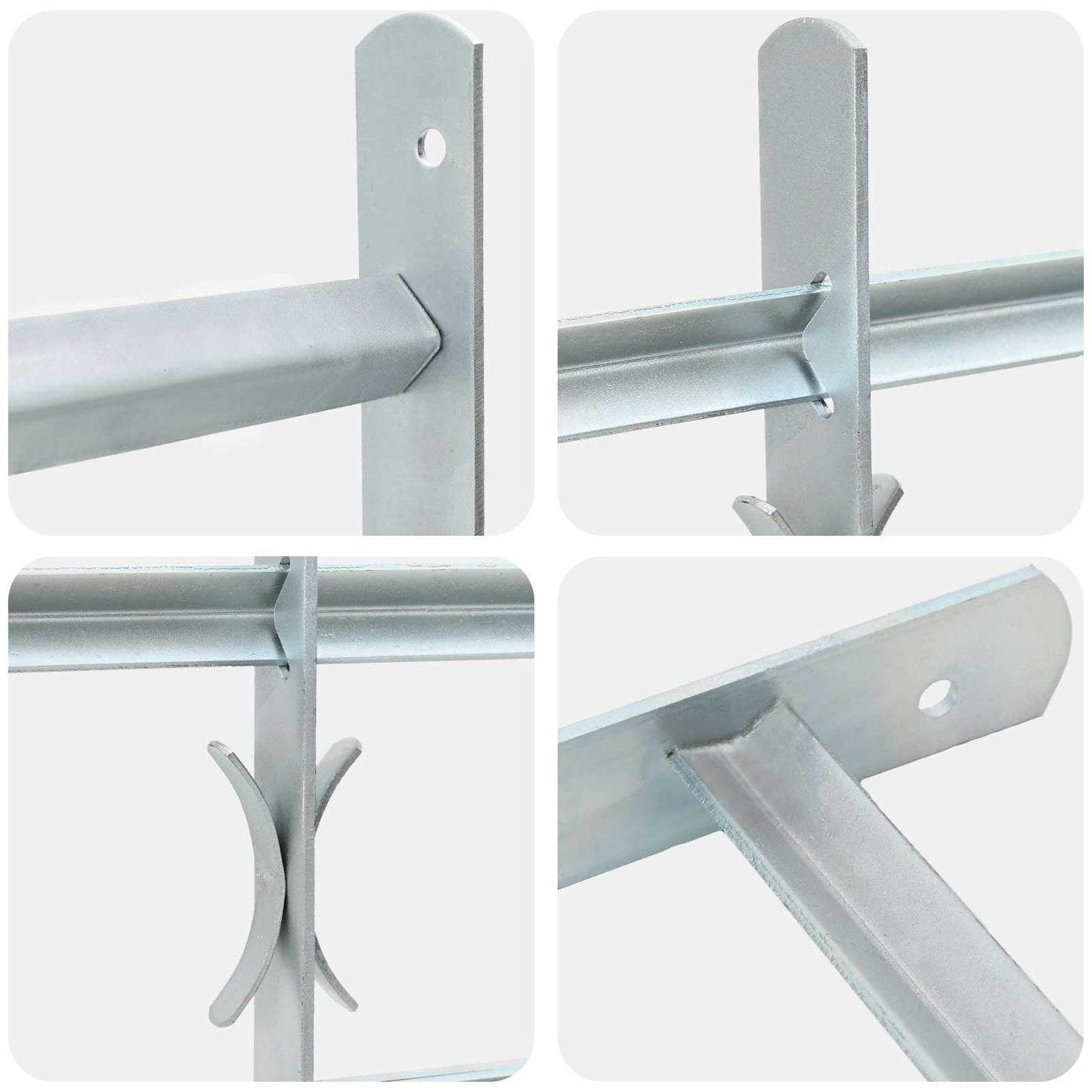 Security Grille for Windows with 4 Crossbars 3 pcs 930-1740 mm