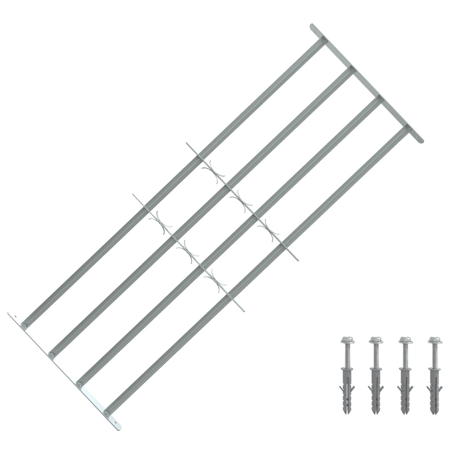 Security Grille for Windows with 4 Crossbars 3 pcs 930-1740 mm