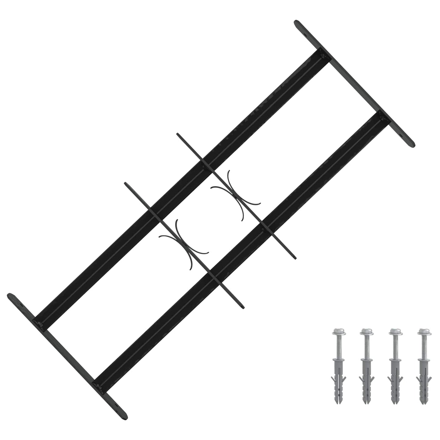 Security Grille for Windows with 2 Crossbars 3 pcs 43-74 cm