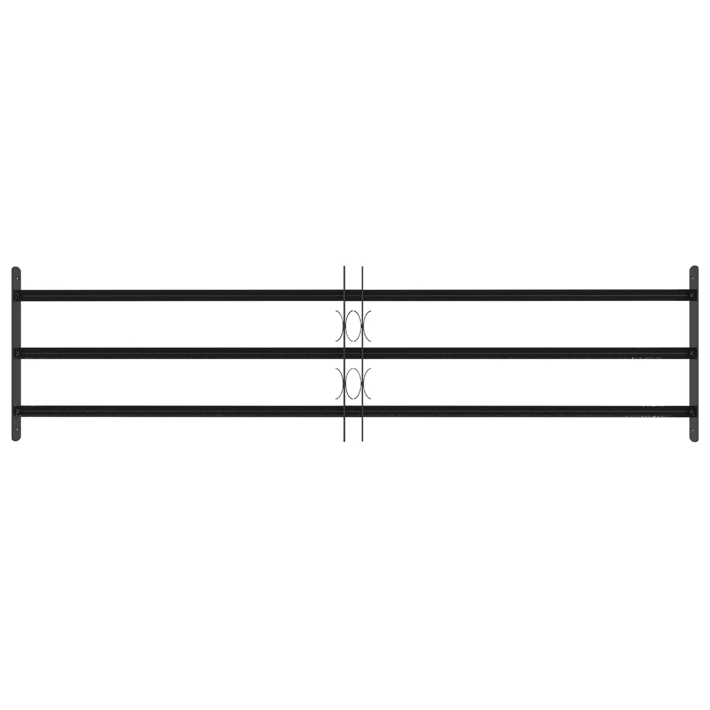 Security Grille for Windows with 3 Crossbars 3 pcs 93-174 cm