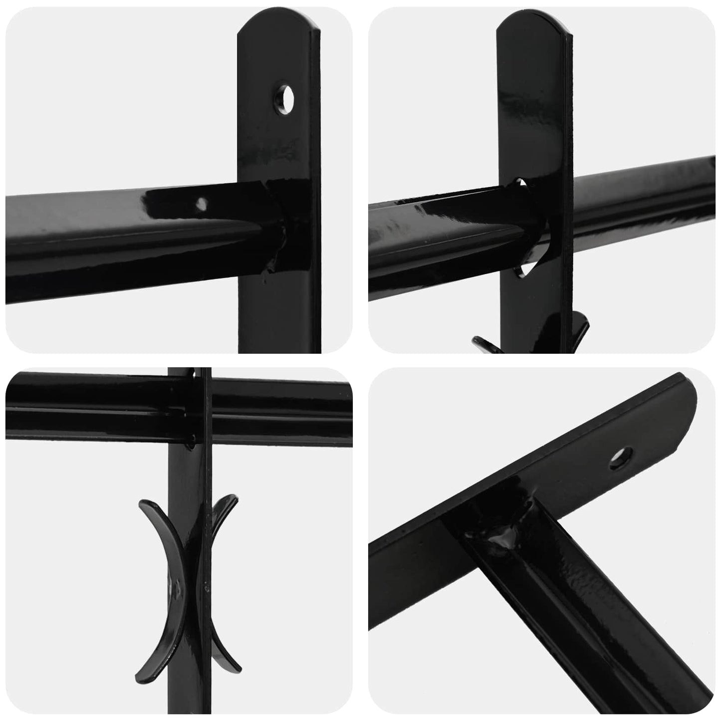 Security Grille for Windows with 4 Crossbars 3 pcs 93-174 cm