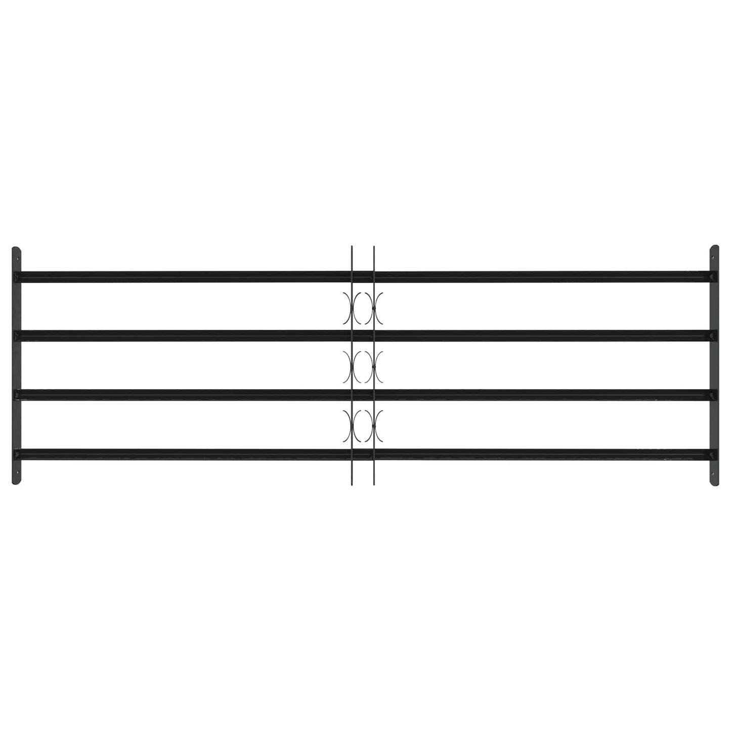 Security Grille for Windows with 4 Crossbars 3 pcs 93-174 cm