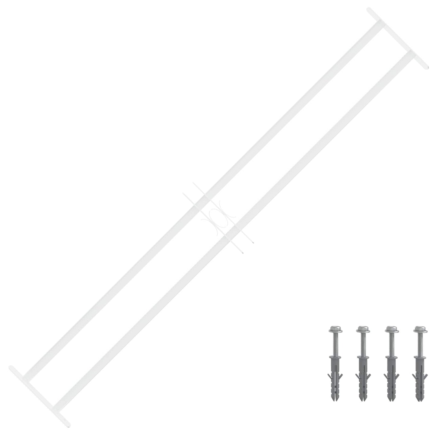 Security Grille for Windows with 2 Crossbars 93-174 cm