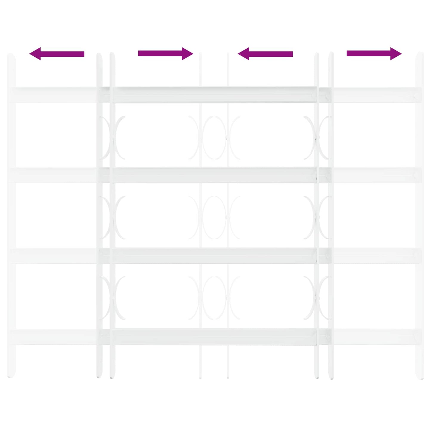 Security Grille for Windows with 4 Crossbars 43-74 cm