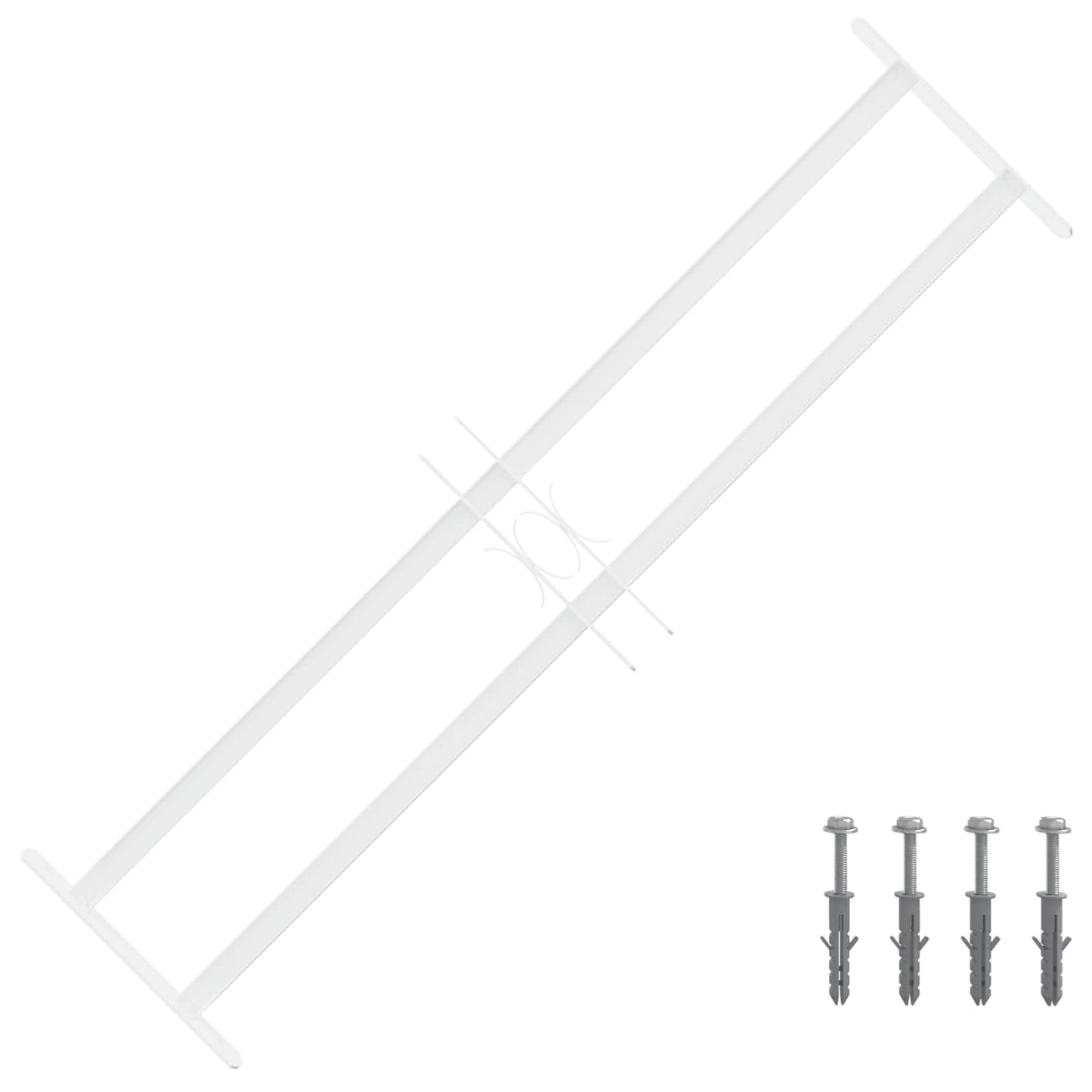 Security Grille for Windows with 2 Crossbars 3 pcs 63-114 cm