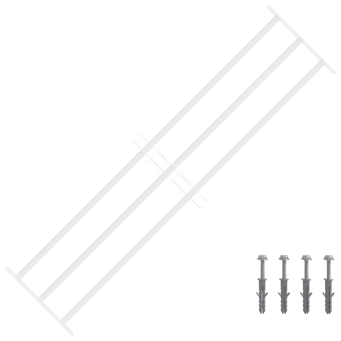 Security Grille for Windows with 3 Crossbars 3 pcs 93-174 cm