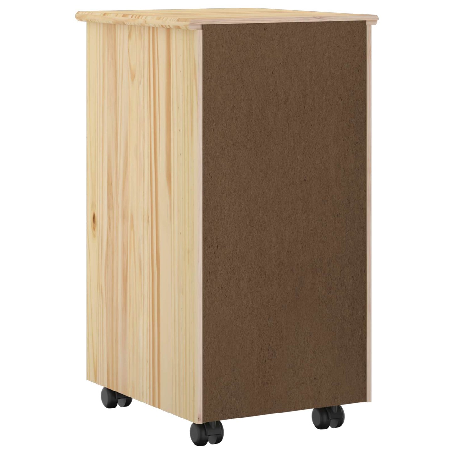 Rolling Cabinet Brown 65.5 x 34 x 39 cm Solid Pine Wood