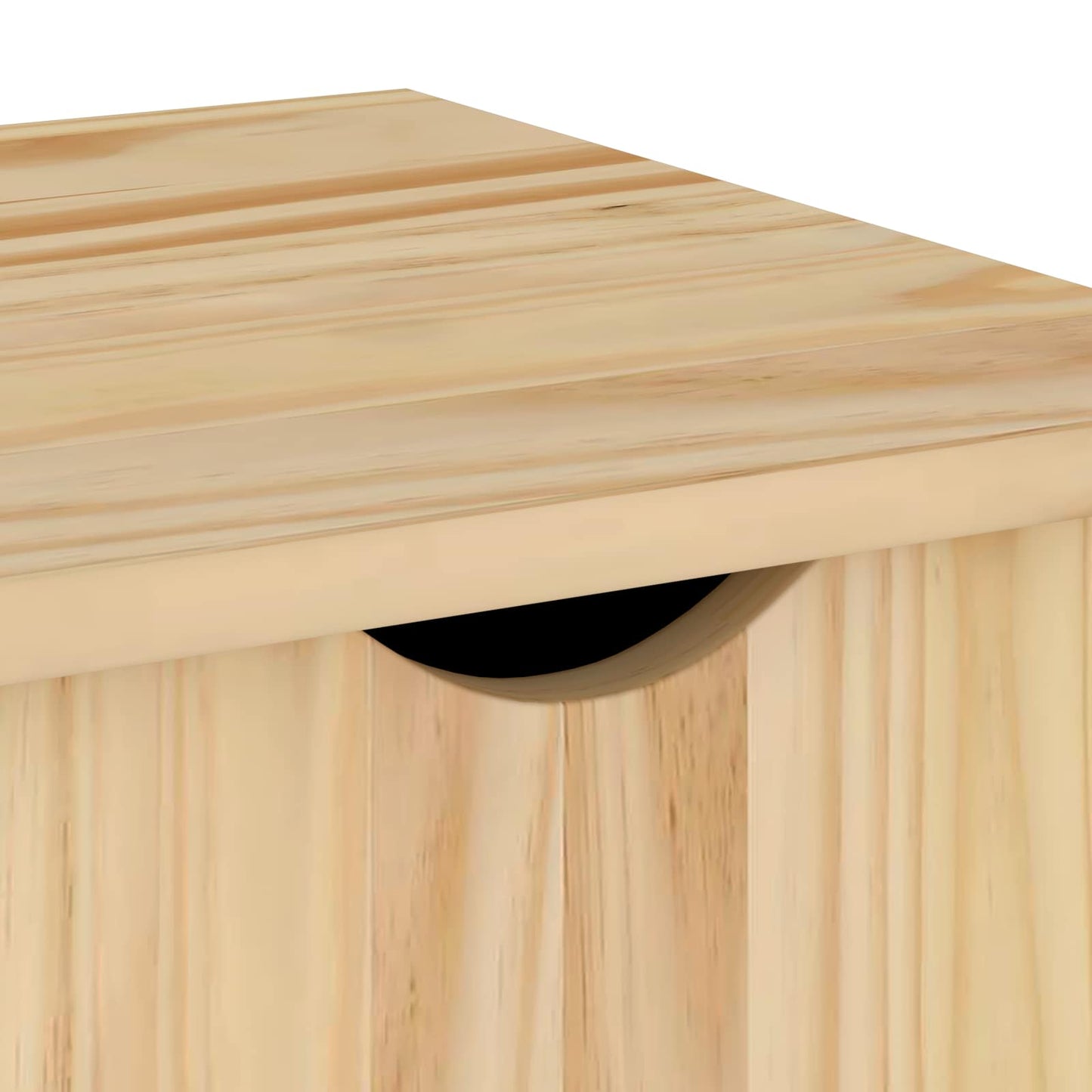 Rolling Cabinet Brown 34 x 39 x 65.5 cm Solid Pine Wood