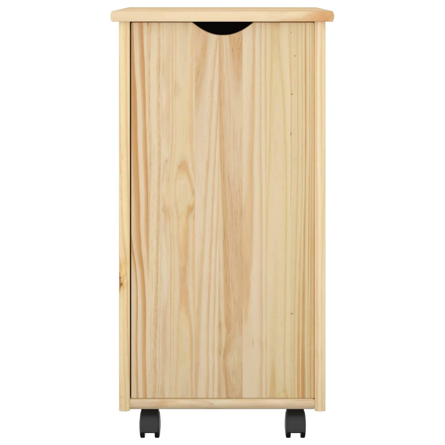 Rolling Cabinet Brown 34 x 39 x 65.5 cm Solid Pine Wood
