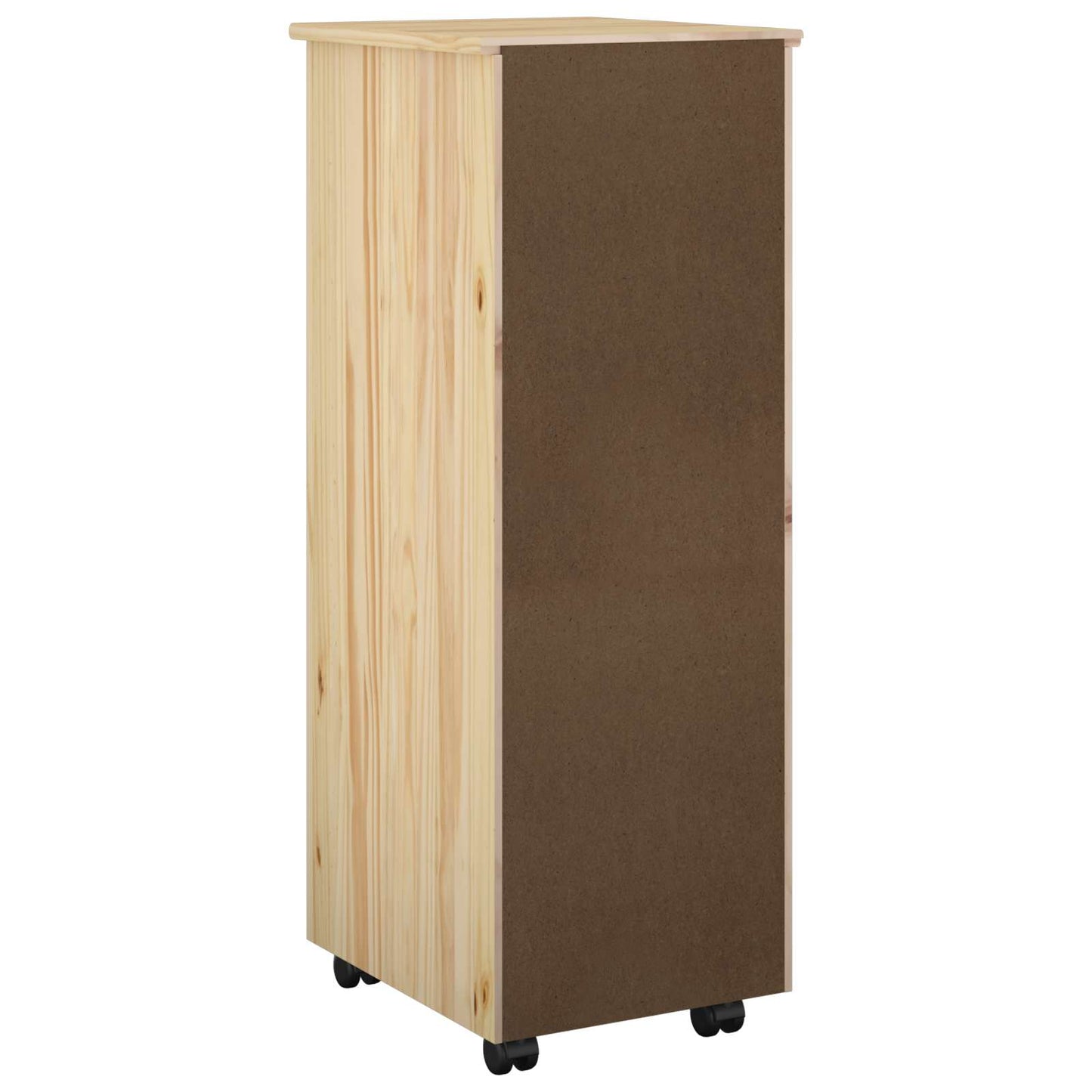 Rolling Cabinet Brown 34 x 39 x 93.5 cm Solid Pine Wood