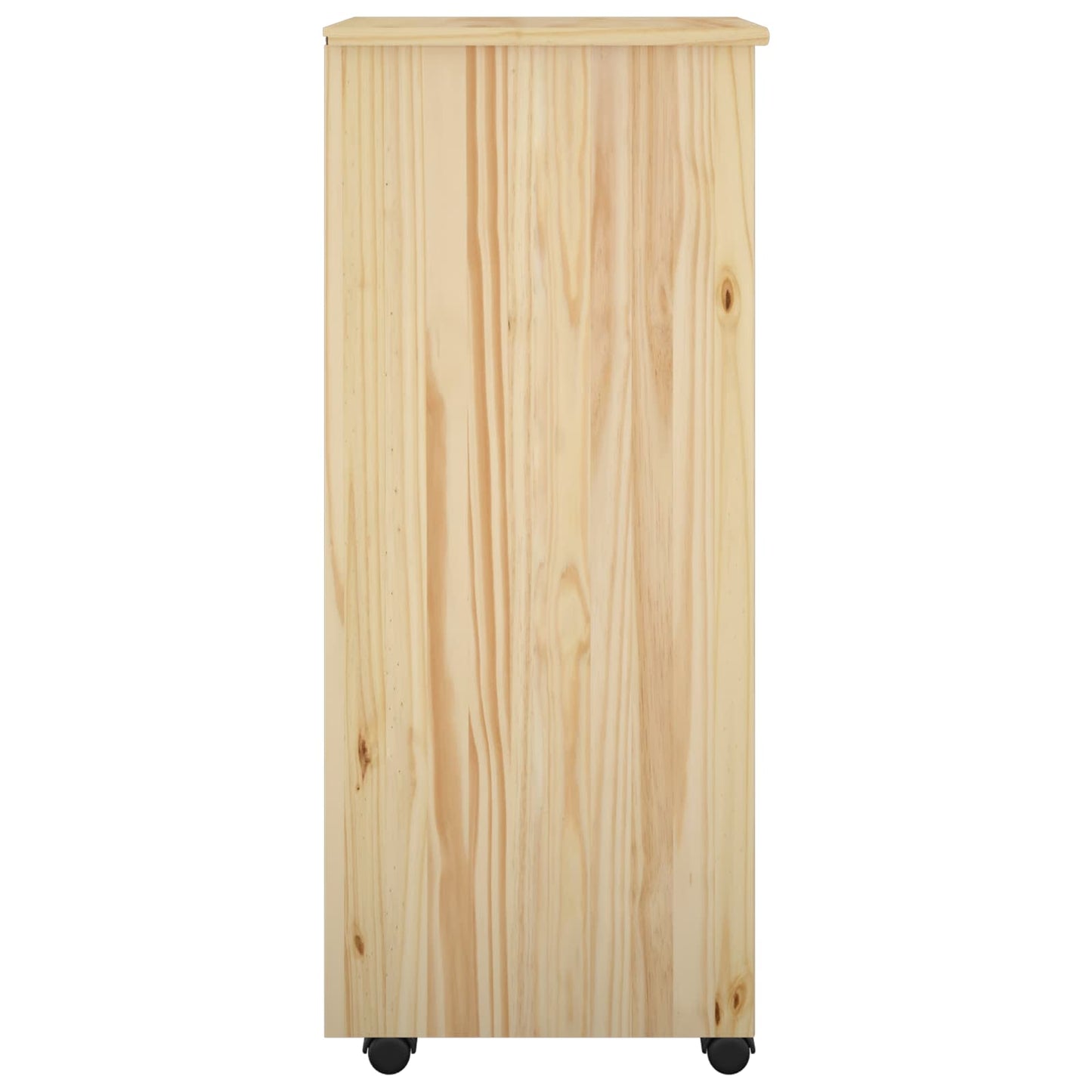 Rolling Cabinet Brown 34 x 39 x 93.5 cm Solid Pine Wood