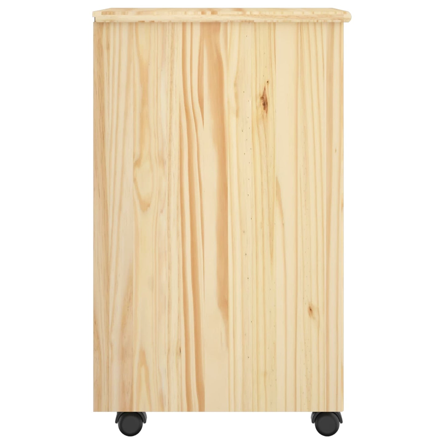 Rolling Cabinet Brown 63.5 x 39 x 65.5 cm Solid Pine Wood