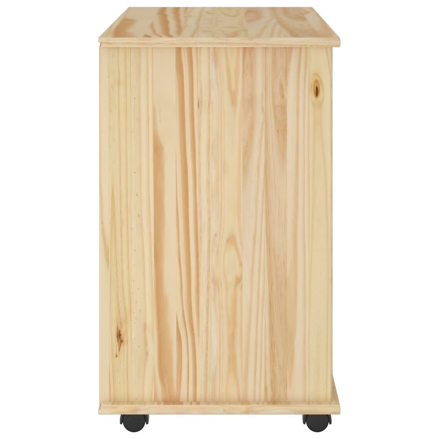 Rolling Cabinet Brown 63.5 x 39 x 65.5 cm Solid Pine Wood