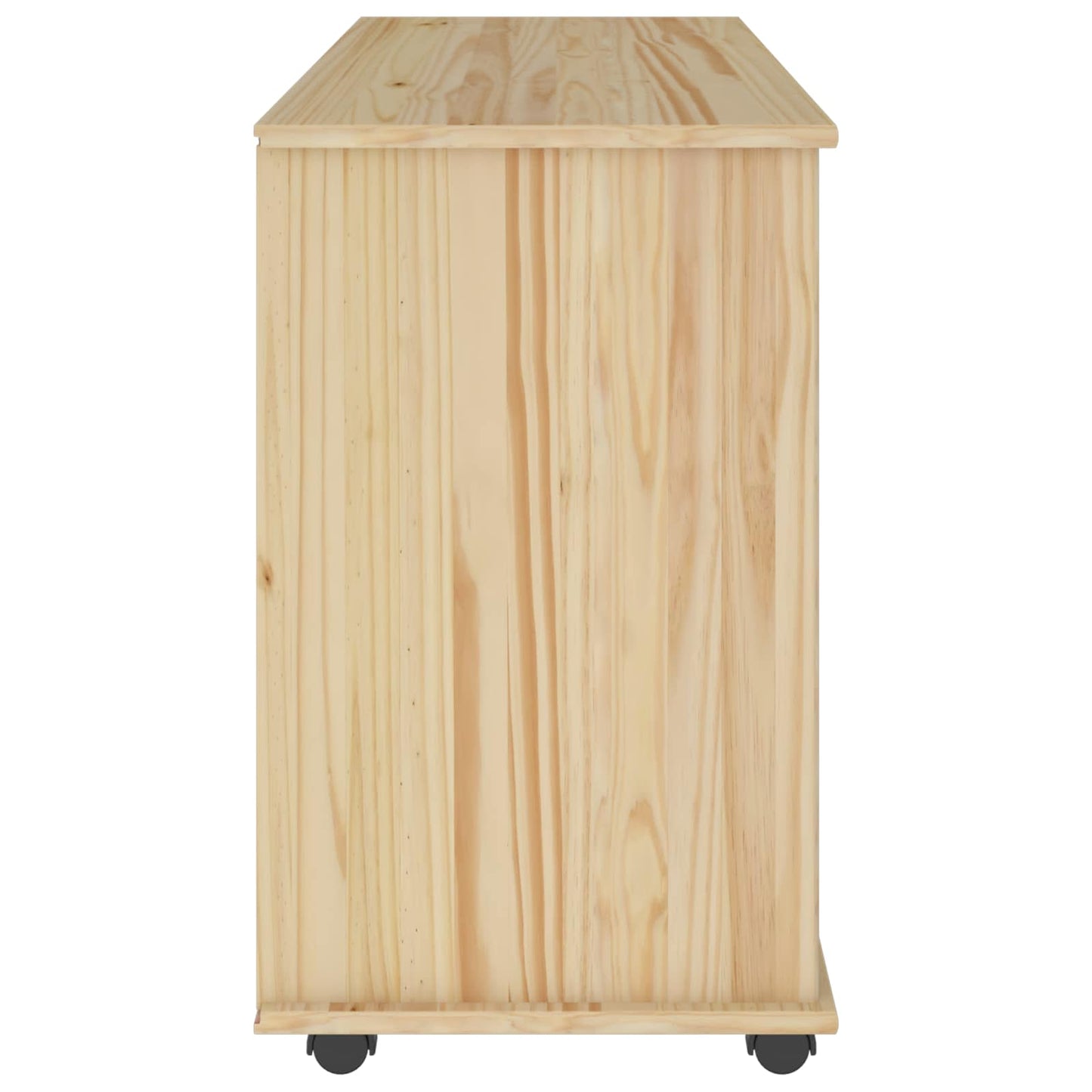 Rolling Cabinet Brown 100 x 39 x 65.5 cm Solid Pine Wood