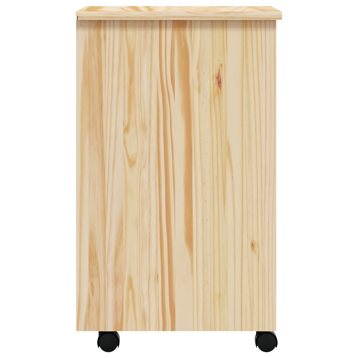 Rolling Cabinet with Drawers MOSS Clear Varnish Solid Pine wood