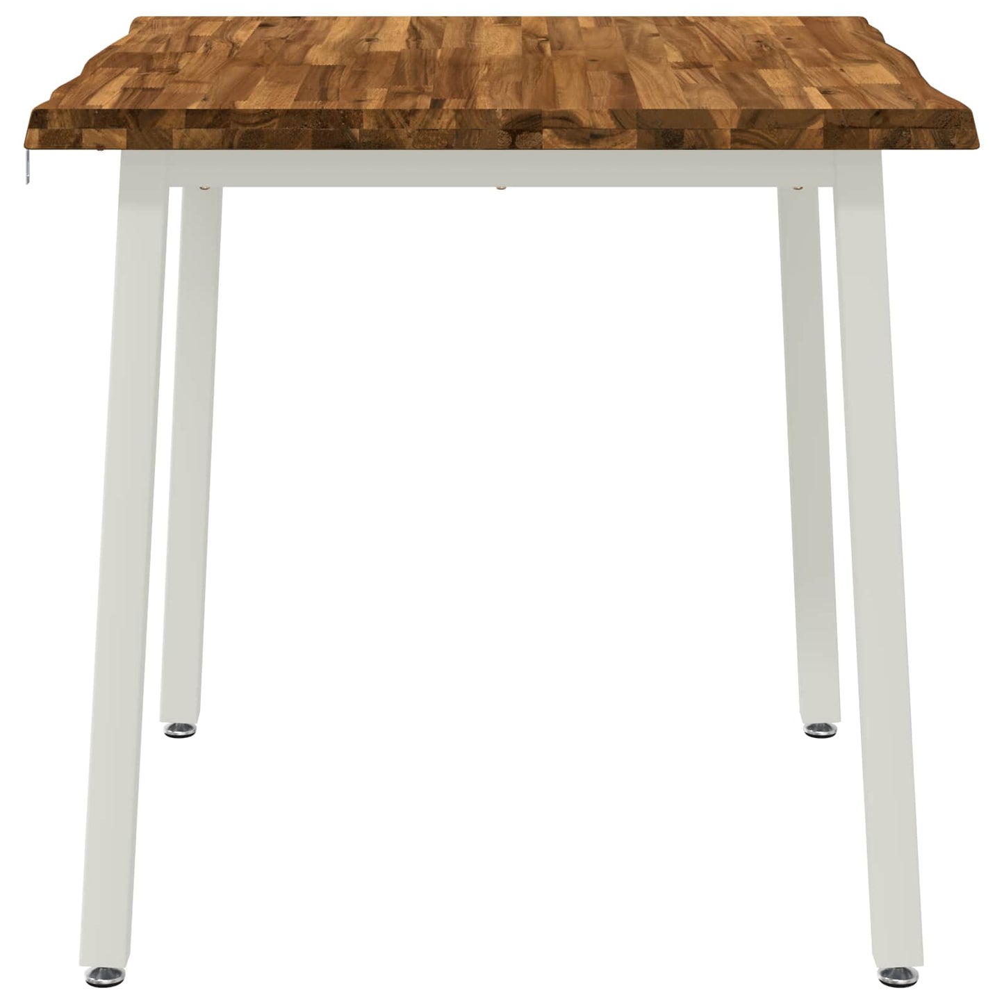 60 x 55 x 75 cm Solid Acacia Wood Natural and White Rectangular