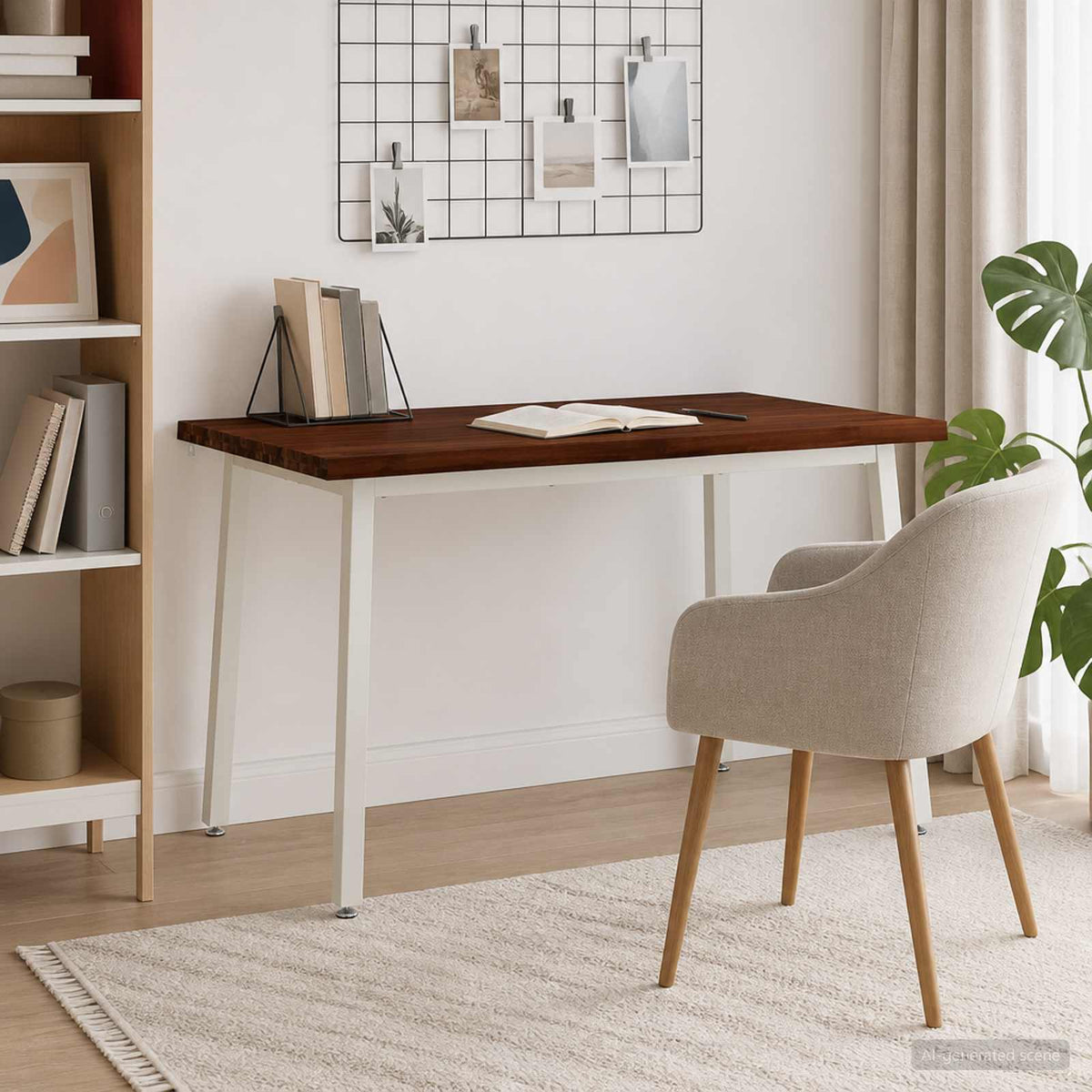 120 x 70 x 75 cm Solid Acacia Wood Dark Brown and White