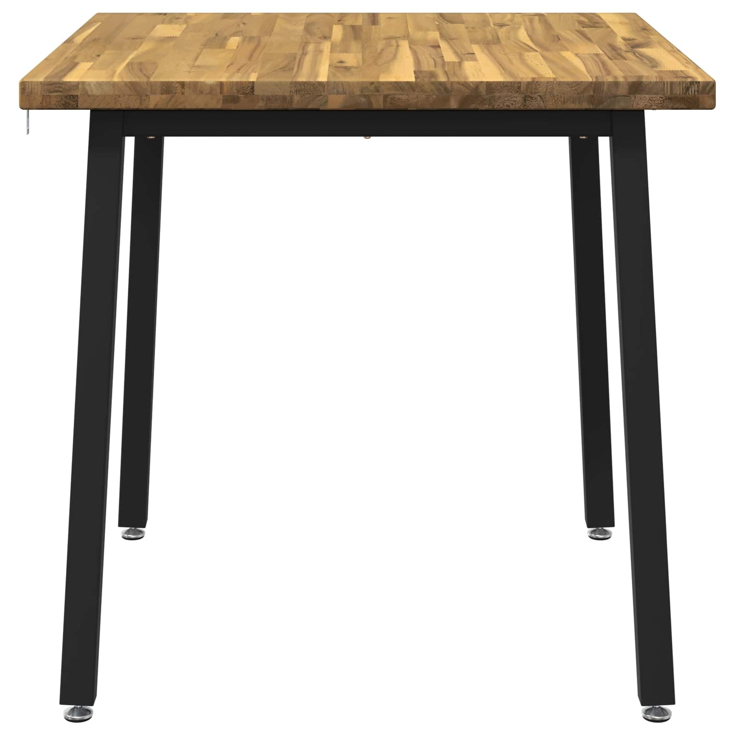 60 x 55 x 75 cm Solid Acacia Wood White and Black Rectangular