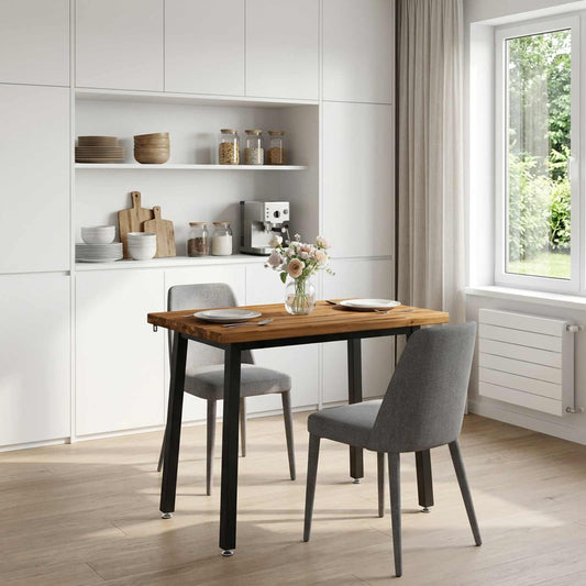 90 x 55 x 75 cm Solid Acacia Wood Natural and Black Rectangular