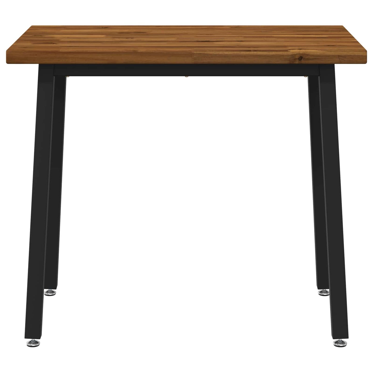 90 x 55 x 75 cm Solid Acacia Wood Natural and Black Rectangular