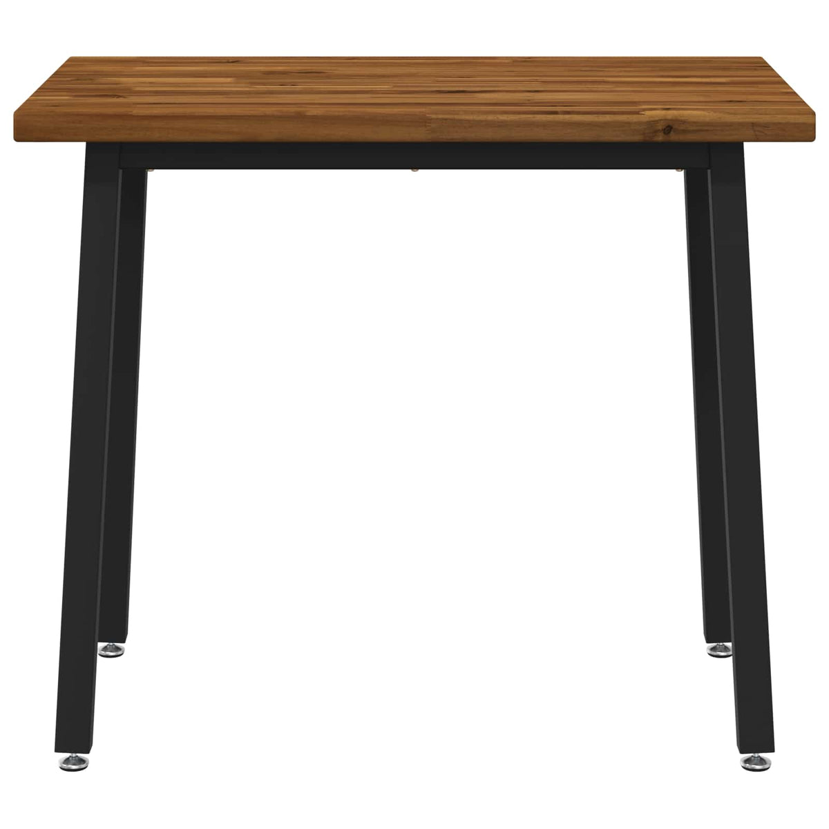 90 x 55 x 75 cm Solid Acacia Wood Natural and Black Rectangular