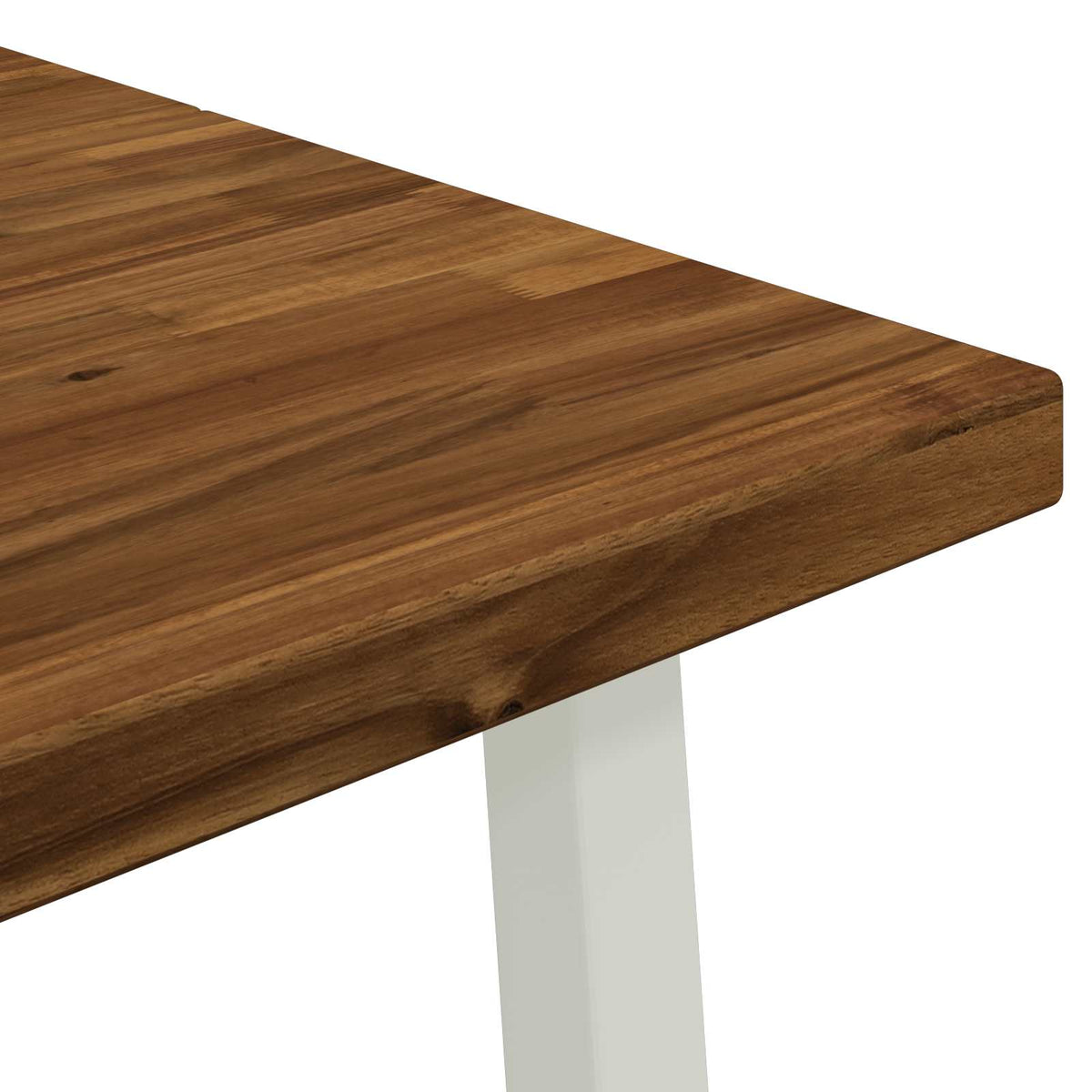 120 x 70 x 75 cm Solid Acacia Wood Natural and White