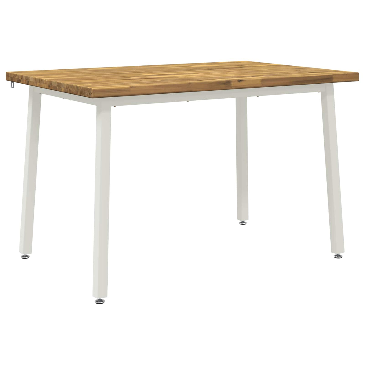 120 x 70 x 75 cm Solid Acacia Wood White Rectangular