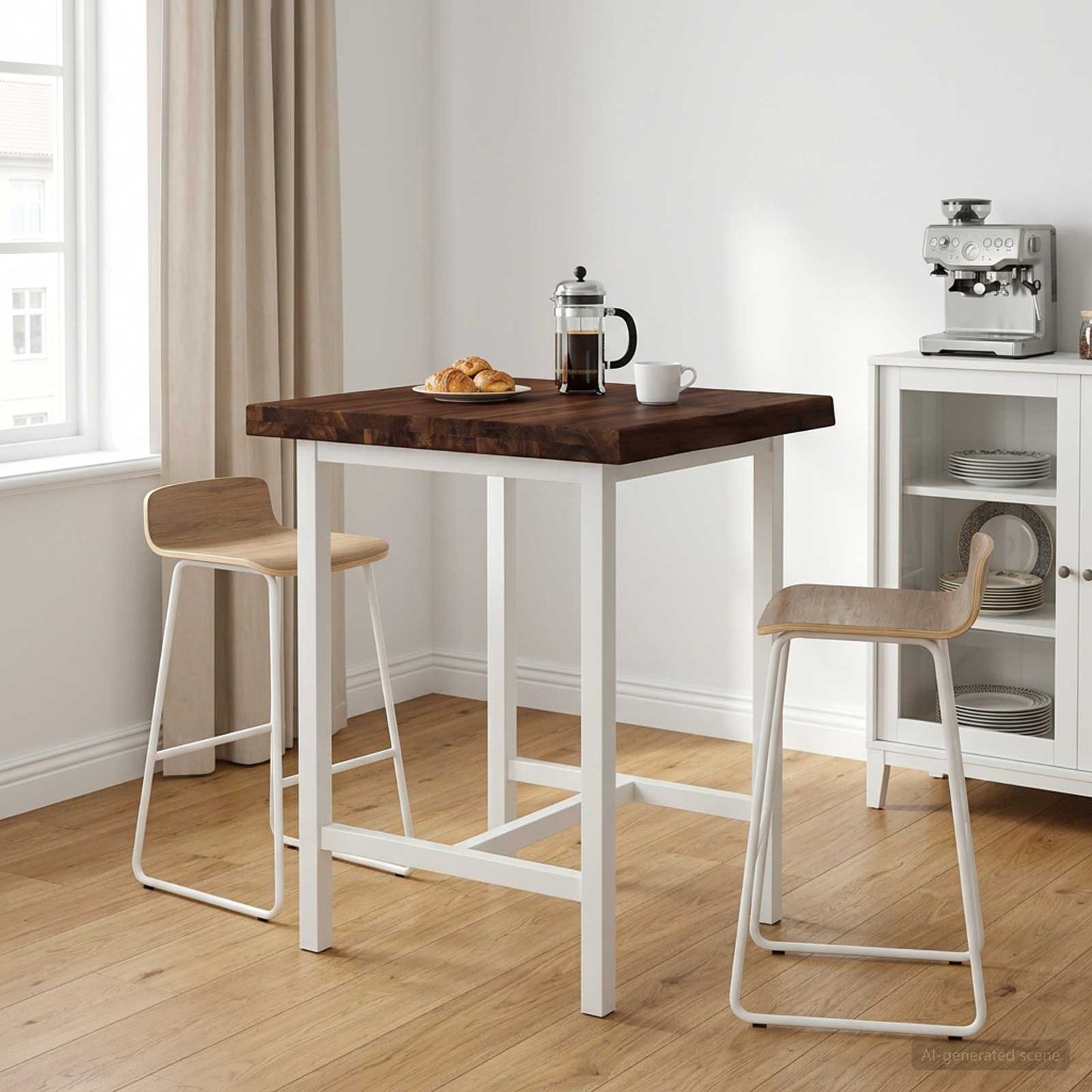Live Edge Table Top 30 x 30 x 3.5 cm Square Solid Acacia Wood