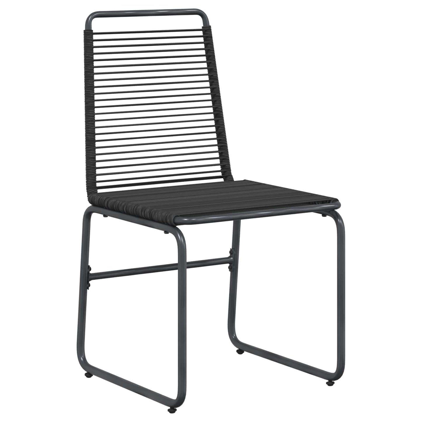Garden Set 5 pcs Black Metal and Rattan