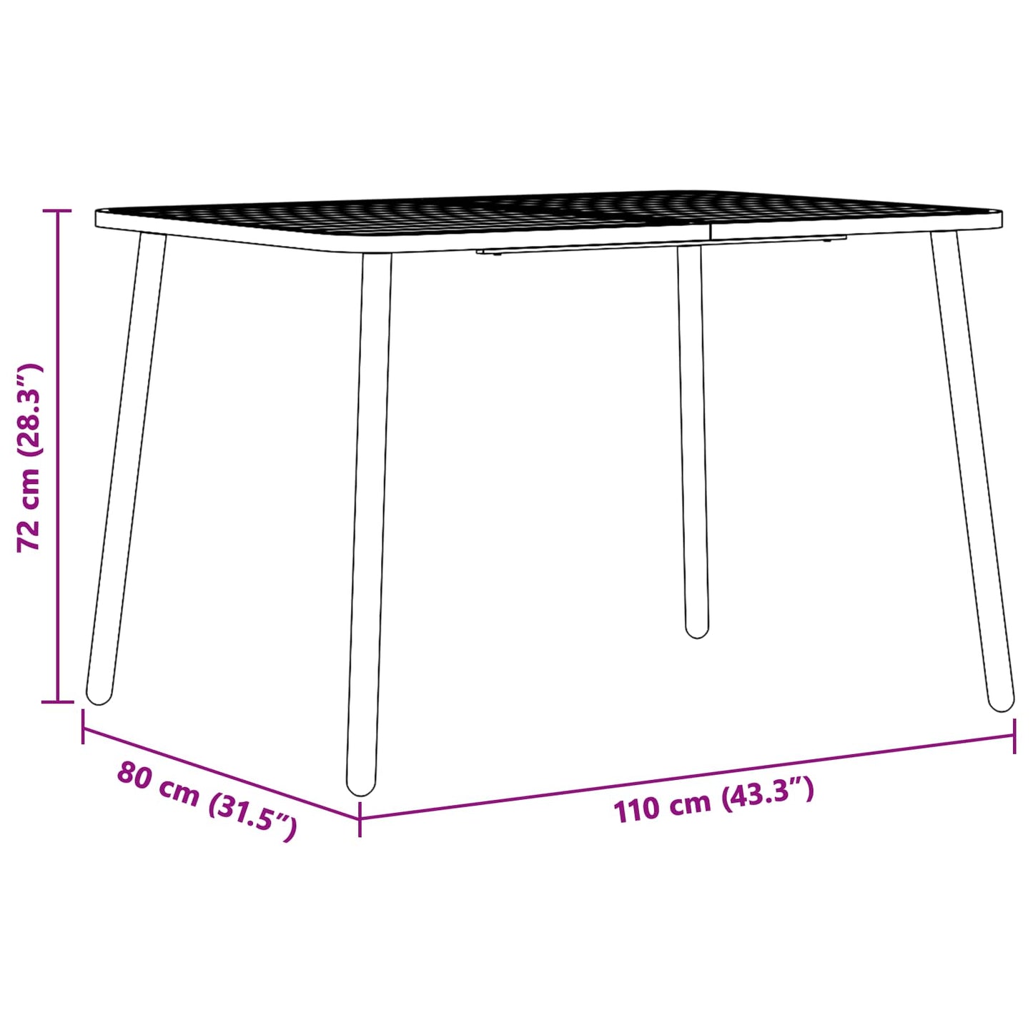 Dining Set 5 pcs Anthracite Steel