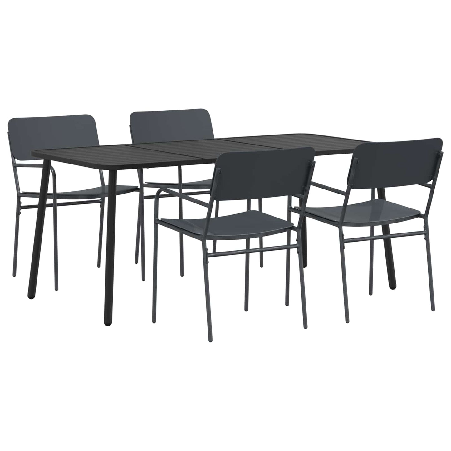 Dining Set 5 pcs Anthracite Steel
