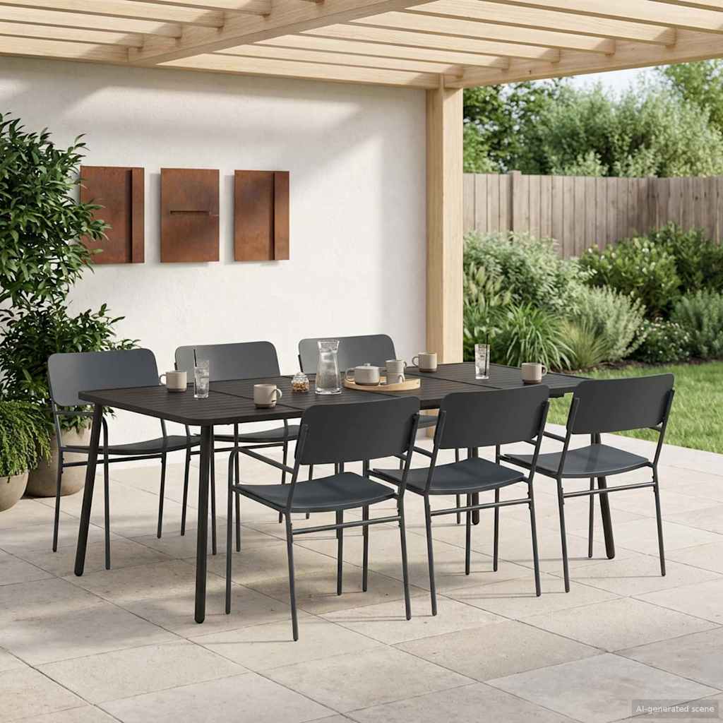 Dining Set 7 pcs Anthracite Steel