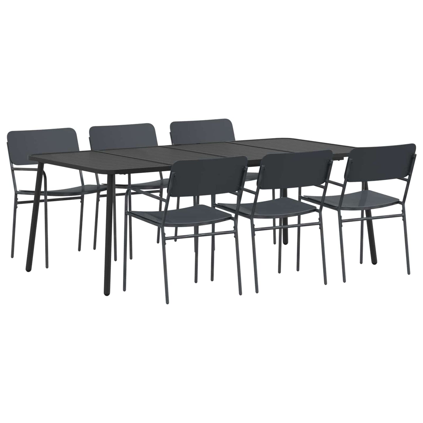 Dining Set 7 pcs Anthracite Steel