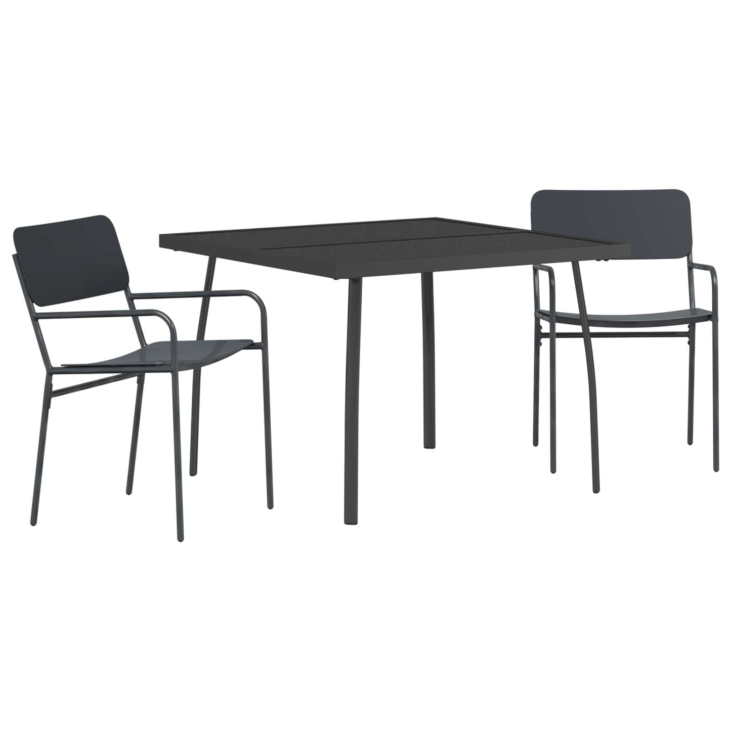 Dining Set 3 pcs Anthracite Steel