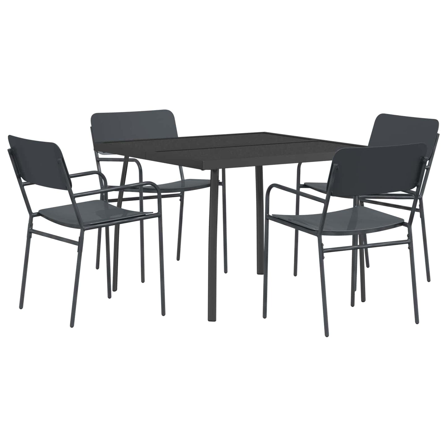 Dining Set 5 pcs Anthracite Steel